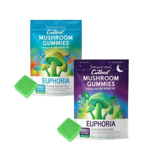CUTLEAF EUPHORIA LIVE ROSIN THC MUSHROOM GUMMIES 8PCS