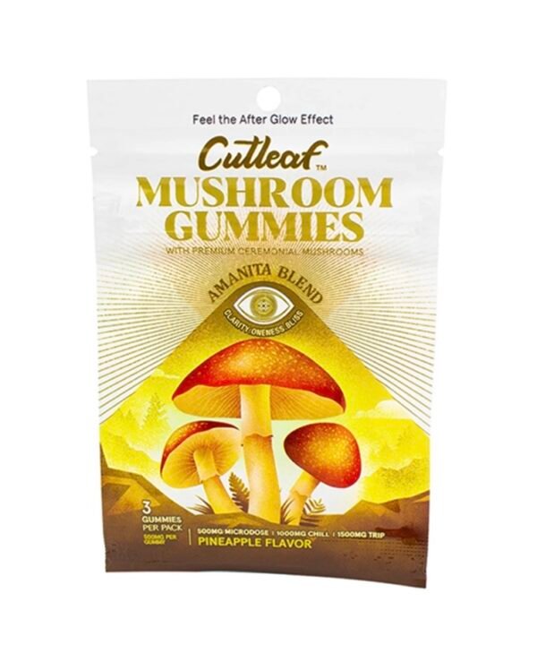 Pinapple Cutleaf Mushroom Gummies Amanita Blend 500mg
