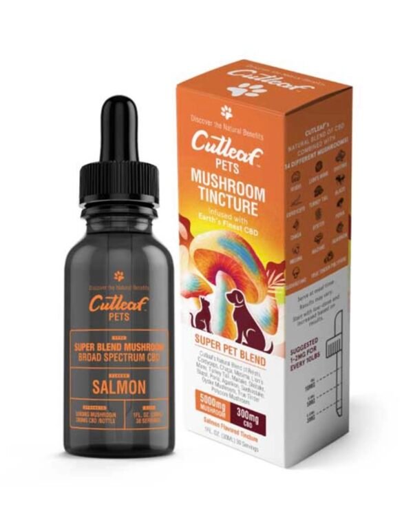 Salmon Cutleaf Pet Mushroom CBD Tinctures