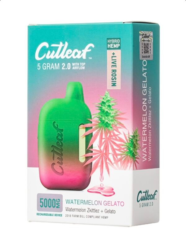 Watermelon Gelato Hybrid Cutleaf Live Rosin Disposable Vape 5g