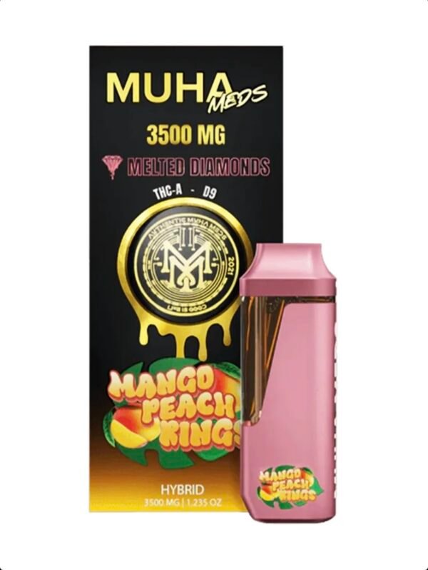 Mango Peach Kings Muha Meds THC-A Delta-9 Melted Diamonds Disposable 3.5G